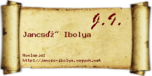 Jancsó Ibolya névjegykártya